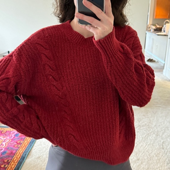 Abercrombie Cozy Red Sweater - Picture 7 of 8